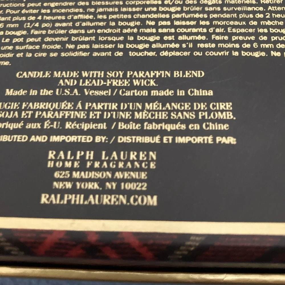 NIB RALPH LAUREN HOLIDAY Scent Votive Soy Blend 4 x 1oz Red‎ Glass Candles
